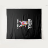 ユニコーン赤いリボンの週にYesを言わない タペストリー (正面(横))