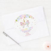 ユニコーン赤ちゃんシャワーありがとう好意ステッカーラベル ラウンドシール (封筒)