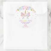 ユニコーン赤ちゃんシャワーありがとう好意ステッカーラベル ラウンドシール (バッグ)