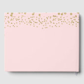 ユニコーン赤ちゃんシャワーのゲストブック、ピンクと金ゴールド ゲストブック (裏面)