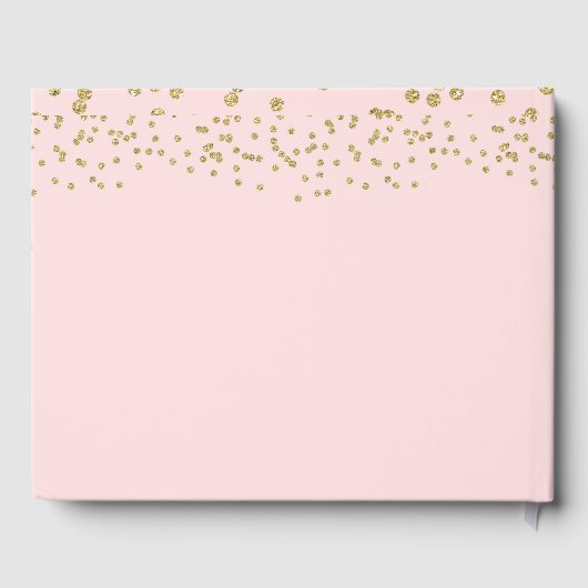 ユニコーン赤ちゃんシャワーのゲストブック、ピンクと金ゴールド ゲストブック (裏面)