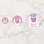 ユニコーン赤ちゃんシャワーピンク コンフェッティ (正面)