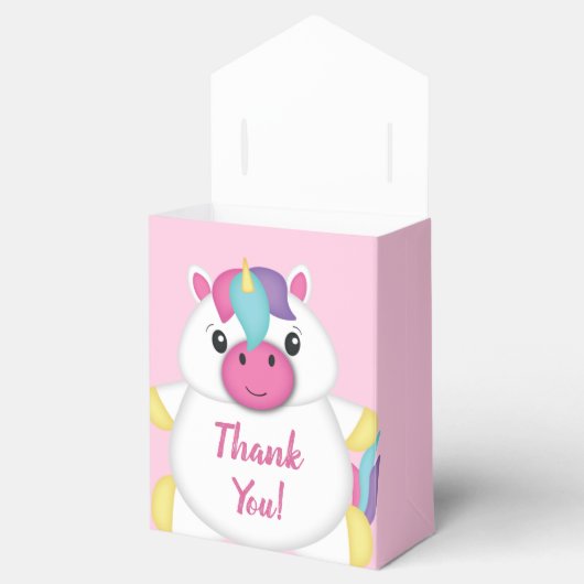 ユニコーン赤ちゃんシャワーピンク フェイバーボックス (オープン)