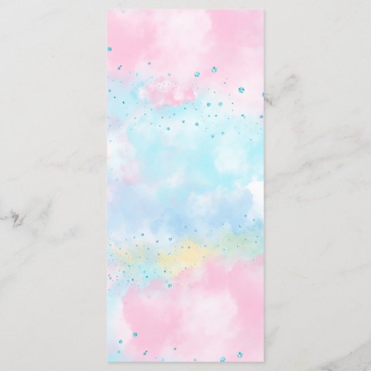 ユニコーン赤ちゃんシャワーメニュー メニュー (裏面)