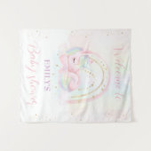 ユニコーン赤ちゃんシャワー女の子シャワー歓迎サイン タペストリー (正面(横))