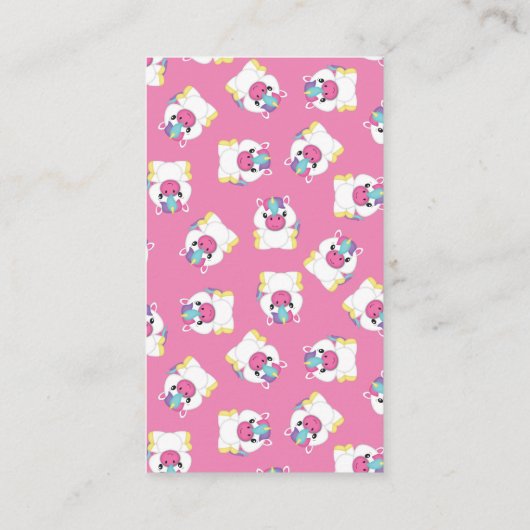 ユニコーン赤ちゃんシャワー推理ゲーム エンクロージャーカード (裏面)