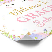 ユニコーン赤ちゃんシャワー歓迎の看板ポスターデコール ポスター (角)