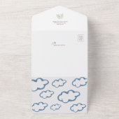 ユニコーン赤ちゃんシャワー男女兼用 オールインワン招待状 (外側)