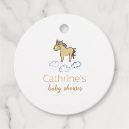 ユニコーン赤ちゃんシャワー男女兼用 フェイバータグ