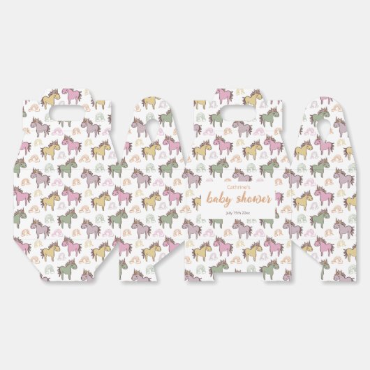 ユニコーン赤ちゃんシャワー男女兼用 フェイバーボックス (見開き)