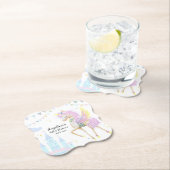 ユニコーン赤ちゃんシャワー紙コースター。 ペーパーコースター (インサイチュ)