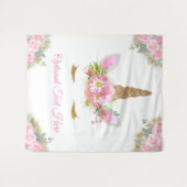 ユニコーン赤ちゃんシャワー背景 タペストリー (正面(横))