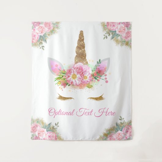 ユニコーン赤ちゃんシャワー背景 タペストリー (正面)