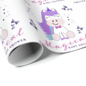 ユニコーン赤ちゃんシャワー虹色 ラッピングペーパー (ロールコーナー)