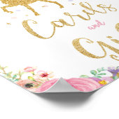 ユニコーン赤ちゃんシャワー誕生日ギフトとカード ポスター (角)