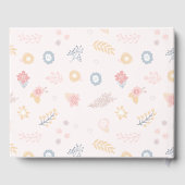 ユニコーン赤面花模様ベビーシャワーパーソナライズされた ゲストブック (裏面)