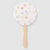 ユニコーン赤面花模様ベビーシャワー招待状 ハンドファン (裏面)