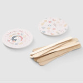 ユニコーン赤面花模様ベビーシャワー招待状 ハンドファン (組立なし)