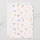 ユニコーン赤面花模様ベビーシャワー招待状 招待状 (裏面)