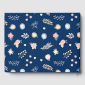 ユニコーン赤面&ネイビーベイビーシャワーパーソナライズされた ゲストブック (裏面)