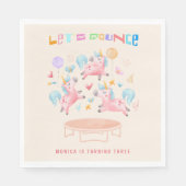 ユニコーン跳び跳ねる子供の誕生日 スタンダードランチョンナプキン (正面)