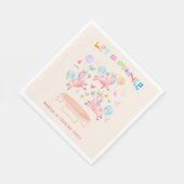 ユニコーン跳び跳ねる子供の誕生日 スタンダードランチョンナプキン (角)