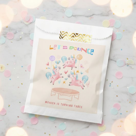 ユニコーン跳び跳ねる子供の誕生日 フェイバーバッグ