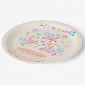 ユニコーン跳び跳ねる子供の誕生日 ペーパープレート (アングル)