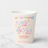 ユニコーン跳び跳ねる子供の誕生日 紙コップ (裏面)