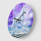 ユニコーン踊りの水壁時計 ラージ壁時計 (傾斜)