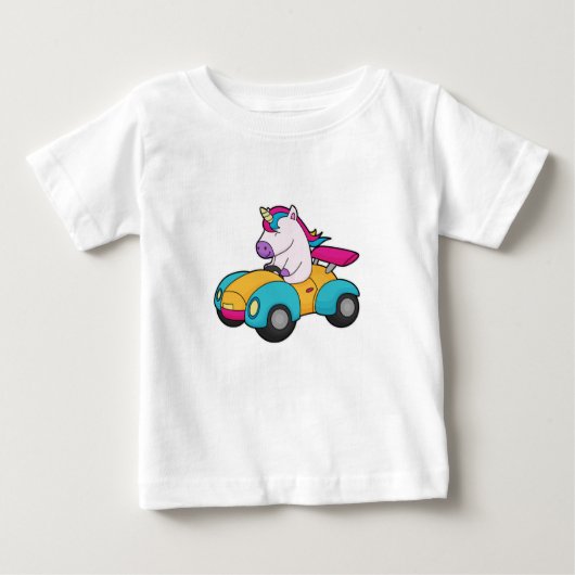ユニコーン車 ベビーTシャツ (正面)