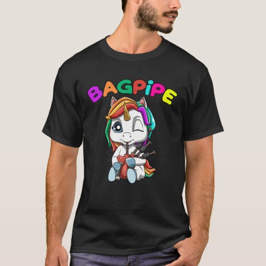 ユニコーン遊のバグパイプミュージック Tシャツ (正面)