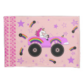 ユニコーン運転モンスタートラック 枕カバー (正面)