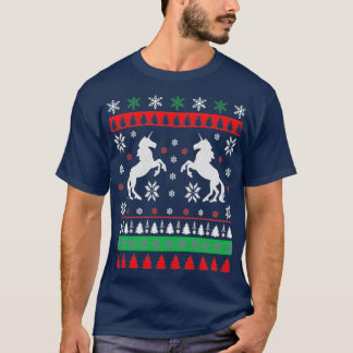 ユニコーン醜いクリスマスセーター醜いクリスマスジャンプ Tシャツ
