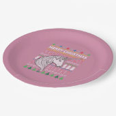 ユニコーン醜いクリスマスセーター野生生物シリーズ ペーパープレート (アングル)