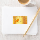 ユニコーン金ゴールドグリッタードリプス蔵書票 ラベル (インサイチュ)