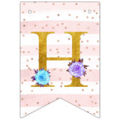 ユニコーン金ゴールドグリッターピンクベビーガールハッピーバースデー バンティングフラッグ (第2の旗)