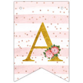 ユニコーン金ゴールドグリッターピンクベビーガールハッピーバースデー バンティングフラッグ (第3の旗)