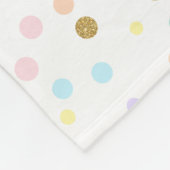 ユニコーン金ゴールドグリッターレインボーパステルかわいい少女キッズ フリースブランケット (角)