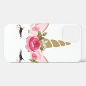 ユニコーン金ゴールドピンクフローラかわいいトレンディー Case-Mate iPhoneケース (裏面 (横))