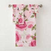ユニコーン金ゴールドピンクフローラバラかわいいトレンディー バスタオルセット (インサイチュ)