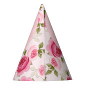 ユニコーン金ゴールドピンクフローラバラかわいいトレンディー パーティーハット (裏面)