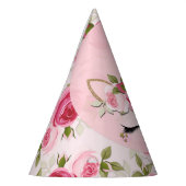 ユニコーン金ゴールドピンクフローラバラかわいいトレンディー パーティーハット (左)