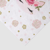 ユニコーン金ゴールドピンクフローラ開花かわいいトレンディーパーティー 薄葉紙 (詳細)