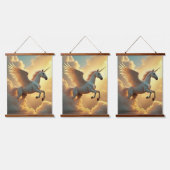ユニコーン金ゴールドユニコーン翼つるのタペストリー 吊り下げ型タペストリー (トリプル)