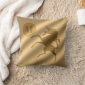 ユニコーン金ゴールドラグジュアリーモノグラム クッション (ブランケット)