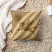 ユニコーン金ゴールドラグジュアリーモノグラム クッション (ブランケット)
