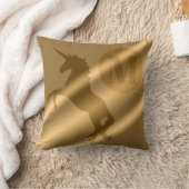 ユニコーン金ゴールドラグジュアリーモノグラム クッション (ブランケット)