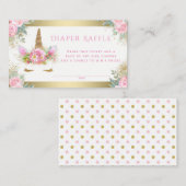 ユニコーン顔おむつラッフルチケット エンクロージャーカード (正面/裏面)