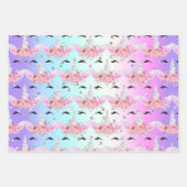 ユニコーン顔とグリッター包装紙シート ラッピングペーパーシート (正面3)